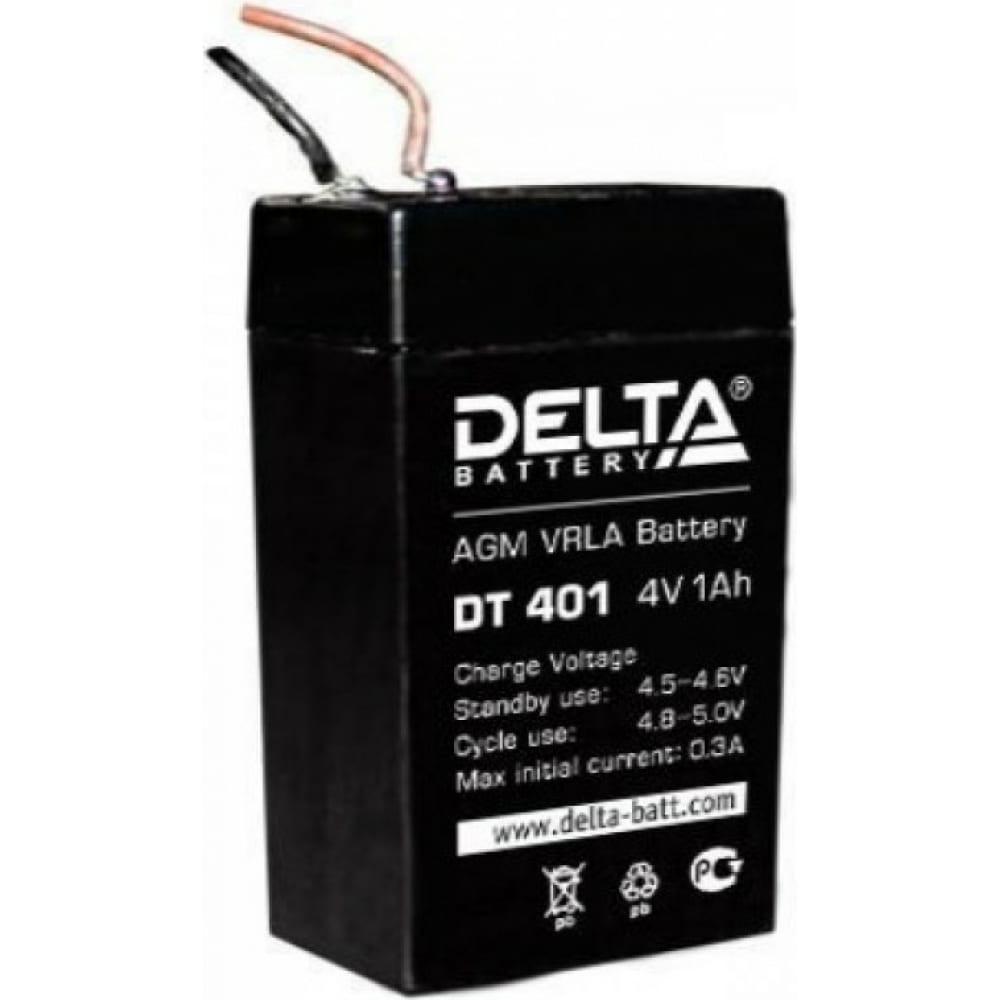 Аккумулятор для фонаря трофи. Аккумулятор Delta DT 401. АКБ 4v 1ah Delta dt401. АК-Р 4v 1.0 Ah Delta DT 401. Аккумулятор 4в 1ач Delta.