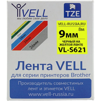 Лента для PT 1010/1280/D200/H105/E100 Vell VL-S621 Brother TZE-S621 319966