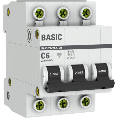 Автоматический выключатель EKF Basic mcb4729-3-06C