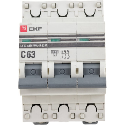 Автоматический выключатель EKF PROxima ВА 47-63M mcb4763m-6-3-63C-pro