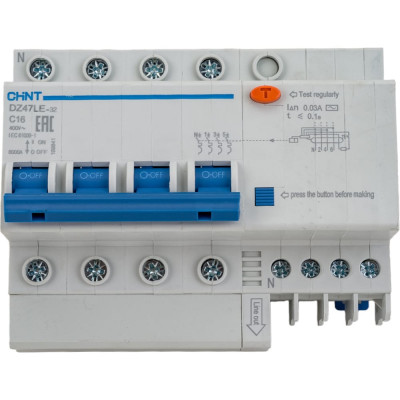 Автоматический выключатель дифференциального тока CHINT DZ47LE-32 199641