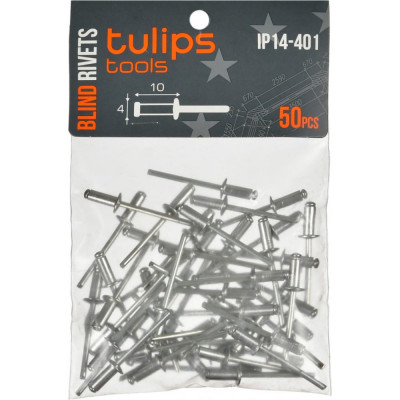 Вытяжные заклепки Tulips Tools 4.0х10 мм 50 шт. IP14-401