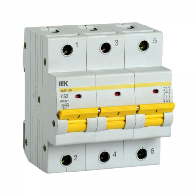 Автоматический выключатель IEK ВА47-150 MVA50-3-063-C