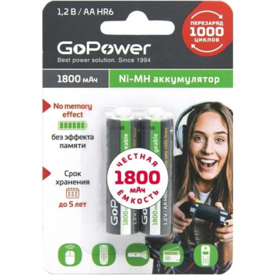 Бытовой аккумулятор GoPower HR6 00-00015317