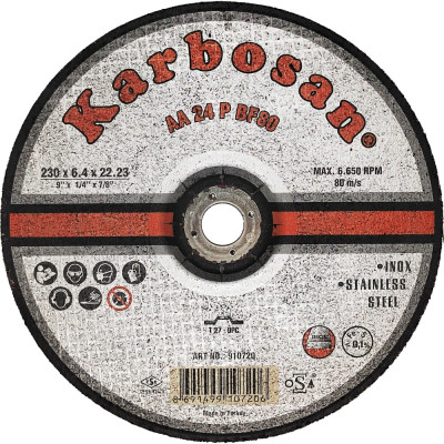 Шлифовальный диск по нержавеющей стали Karbosan 10720