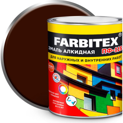 Алкидная эмаль Farbitex ПФ-115 4300006038