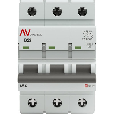 Автоматический выключатель EKF AV-6 AVERES mcb6-3-32D-av