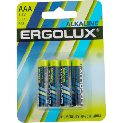 Батарейка Ergolux alkaline BL8 LR03 14814