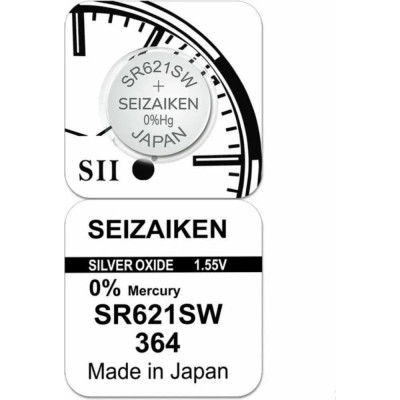 Батарейка SEIZAIKEN 364 (SR621SW) Silver Oxide 1.55V 27400364