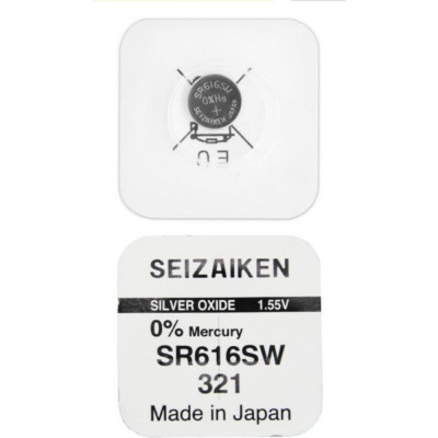 Батарейка SEIZAIKEN 321 (SR616SW) Silver Oxide 1.55V 27400321