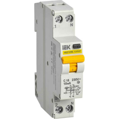 Автоматический выключатель дифференциального тока IEK АВДТ32МL KARAT MVD12-1-016-C-010