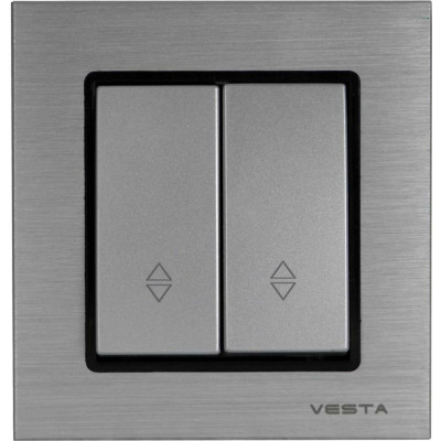 Реверсивный двухклавишный выключатель Vesta Electric Exclusive Silver Metallic FVK050307SER