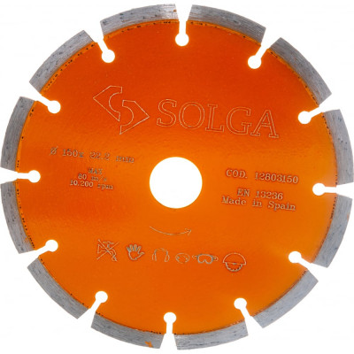 Сегментный алмазный диск по железобетону Solga Diamant BASIC 12803150