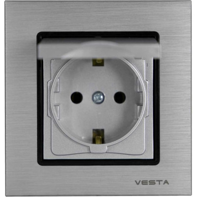 Одинарная розетка Vesta Electric Exclusive Silver Metallic FRZ00041013SER