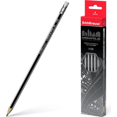 Шестигранный чернографитный карандаш ErichKrause MEGAPOLIS 32860