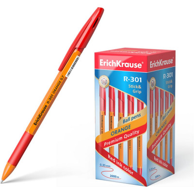 Шариковая ручка ErichKrause R-301 Orange Stick Grip 43189