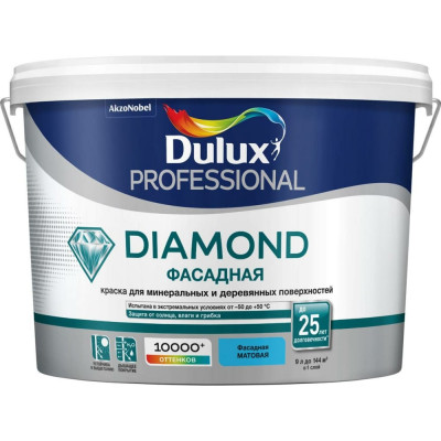 Гладкая фасадная краска для минеральных поверхностей Dulux 5770494
