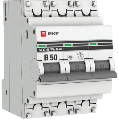 Автоматический выключатель EKF ВА 47-63 PROxima mcb4763-3-50B-pro