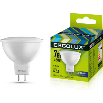 Светодиодная лампа Ergolux LED-JCDR-7W-GU5.3-6K 12881