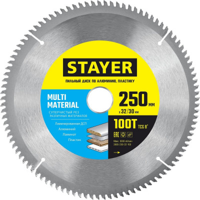 Пильный диск по алюминию STAYER Multi Material 3685-250-32-100