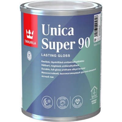 Алкидно уретановый универсальный износостойкий лак Tikkurila UNICA SUPER 90 55664040110