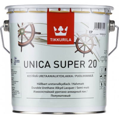 Алкидно-уретановый износостойкий лак Tikkurila UNICA SUPER 20 55964040130