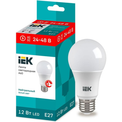 Светодиодная лампа IEK LLE-A60-12-24-48-40-E27