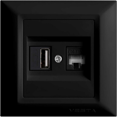 Розетка для USB + сетевого кабеля LAN Vesta Electric Roma FRZ00050205CMT