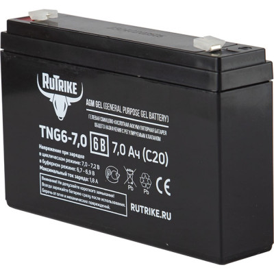 Тяговый аккумулятор Rutrike TNG6-7,0 (6V7,0A/H C20) 23981