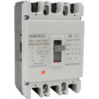 Автоматический выключатель ANDELI AM1-250L ADL06-041