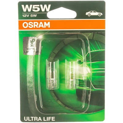 Автолампа Osram W5W W2.1*9.5d ULTRA LIFE 12V /1/10/50/200 O-2825ULT-2бл