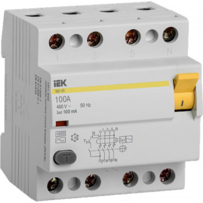 Выключатель дифференциального тока IEK ВД1-63 MDV10-4-100-100