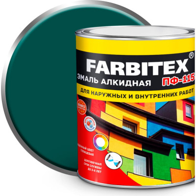 Алкидная эмаль Farbitex ПФ-115 4300001652