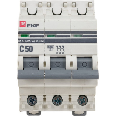Автоматический выключатель EKF PROxima ВА 47-63M mcb4763m-6-3-50C-pro