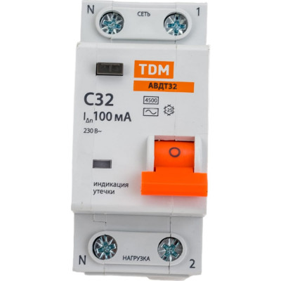 Автоматический выключатель дифференциального тока TDM SQ0202-0508