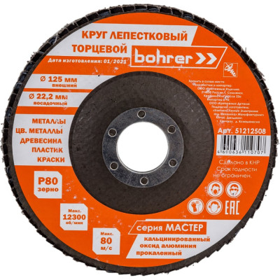 Торцевой лепестковый круг Bohrer КЛТ1 Мастер 51212508