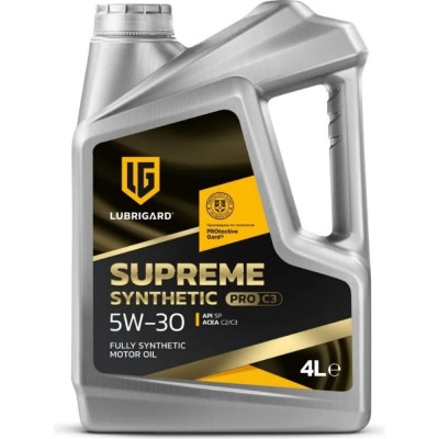 Моторное масло lubrigard SUPREME SYNTHETIC PRO C3 5W-30 LGPSPMSC3530CH16