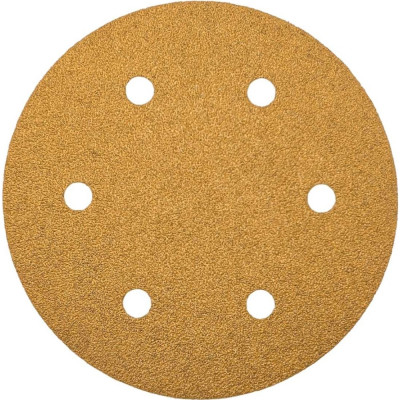 Шлифовальный круг PADU GOLD D 225 мм, P40, на липучке, 6 отверстий Круг-5шт-Р40-6-отв