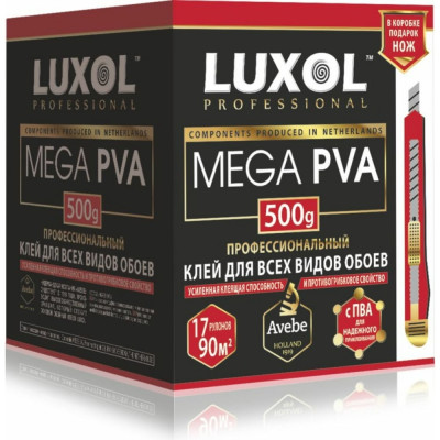 Профессиональный обойный клей LUXOL MEGA PVA MEGA PVA (Professional) 500г.