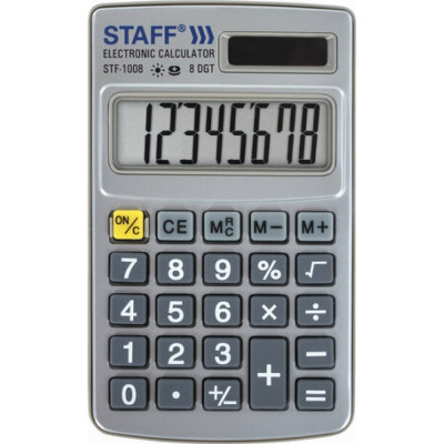 Металлический карманный калькулятор Staff STF-1008 250115