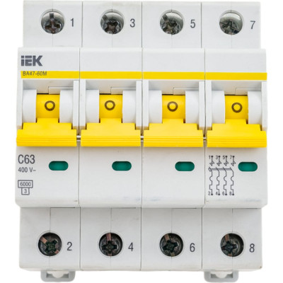 Автоматический выключатель IEK ВА47-60M MVA31-4-063-C