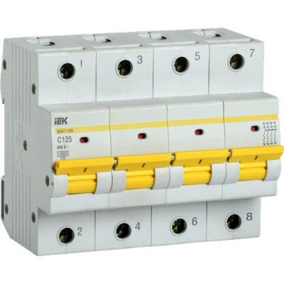 Автоматический выключатель IEK ВА47-150 MVA50-4-125-C