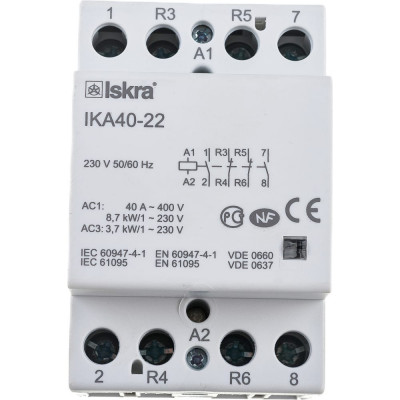 Модульный контактор iskra IKA40-22/230V УТ-00019593