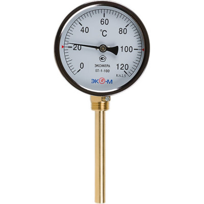 Биметаллический термометр ЭКО-М ЭКОМЕРА БТ-1-100-120С-L100-РИ