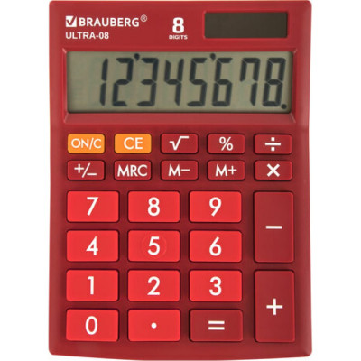Настольный компактный калькулятор BRAUBERG ULTRA-08-WR 250510
