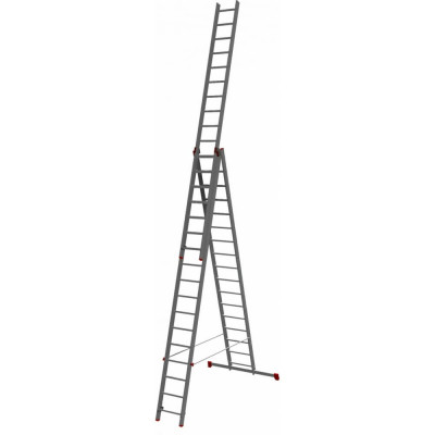 Алюминиевая трехсекционная профессиональная лестница Новая Высота 604317