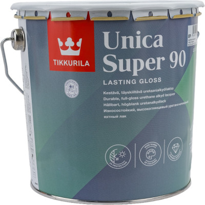 Алкидно уретановый универсальный износостойкий лак Tikkurila UNICA SUPER 90 55664040130