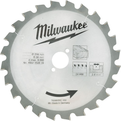 Пильный диск Milwaukee 4932352839