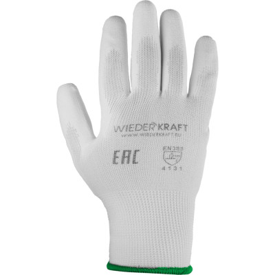 Легкие бесшовные защитные перчатки WIEDERKRAFT WDK-PU01W / M