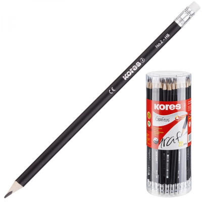 Трехгранные чернографитные карандаши Kores HB 246166